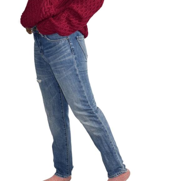 Blank NYC Jeans High Waist Blue Cotton Distressed Frayed Rigid Tapered Size 26 - Picture 6 of 13